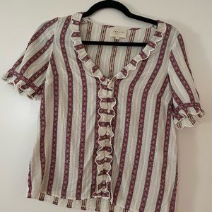 Sezane blush striped blouse